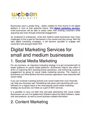Digital Marketing Services For Small & Medium Businesses