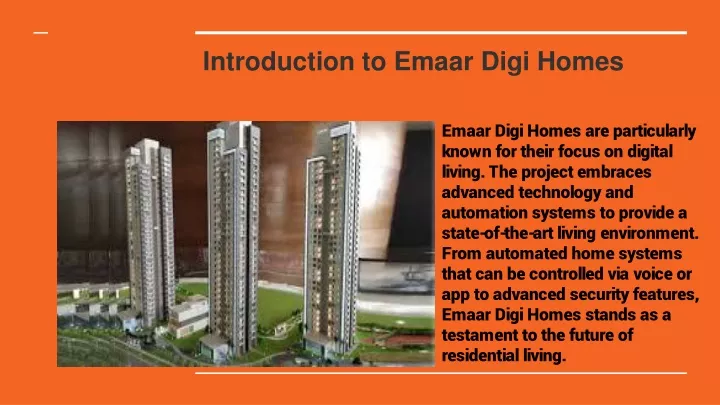 introduction to emaar digi homes