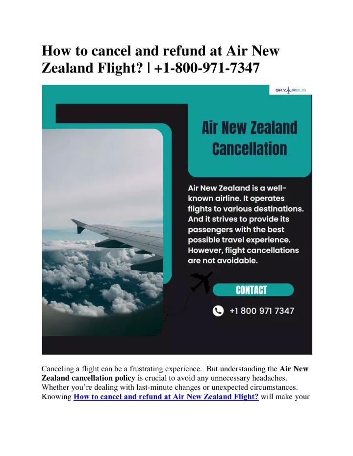 how to cancel and refund at air new zealand