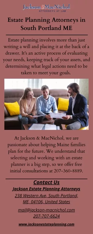 Find Reliable Estate Planning Attorneys in South Portland ME