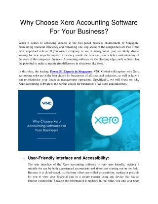 Why Choose Xero Accounting Software For Your Business