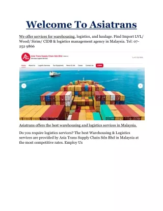 welcome to asiatrans