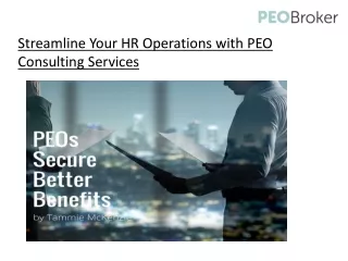 Streamline Your HR Operations with PEO Consulting Services