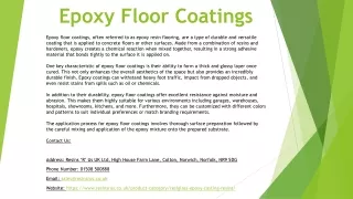 Epoxy Floor Coatings