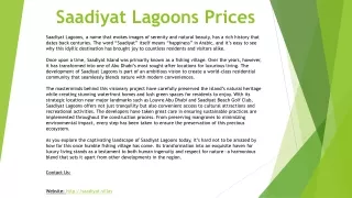 Saadiyat Lagoons Prices