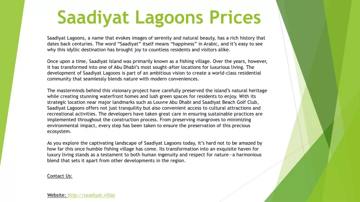 saadiyat lagoons prices