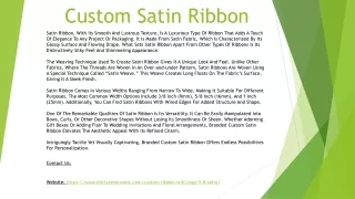 Custom Satin Ribbon