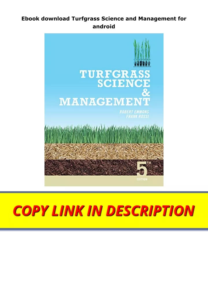 ebook download turfgrass science and management