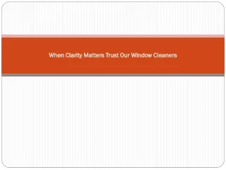 When Clarity Matters Trust Our Window Cleaners