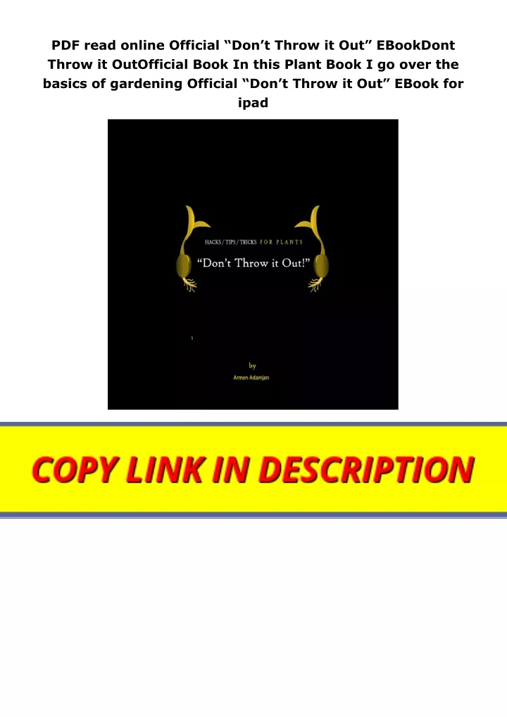 pdf read online official don t throw