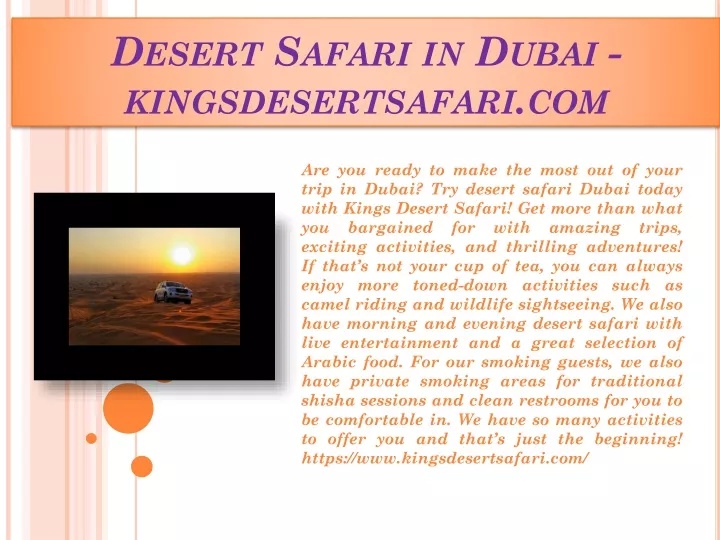 desert safari in dubai kingsdesertsafari com