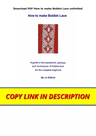 Download PDF How to make Bobbin Lace unlimited