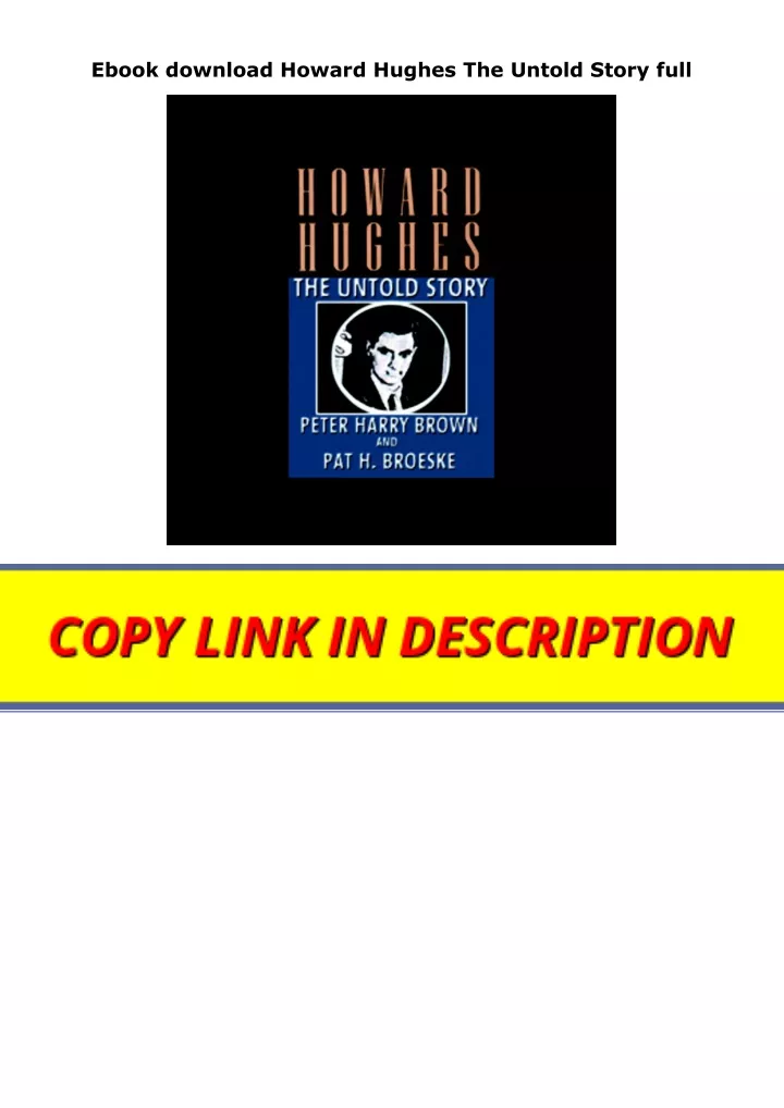 ebook download howard hughes the untold story full