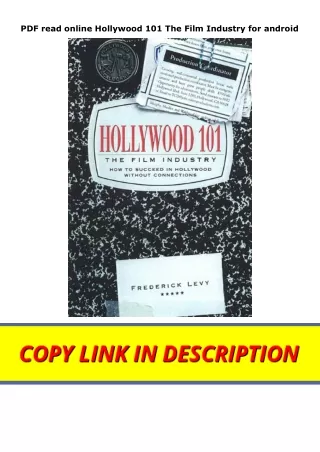 PDF read online Hollywood 101 The Film Industry for android