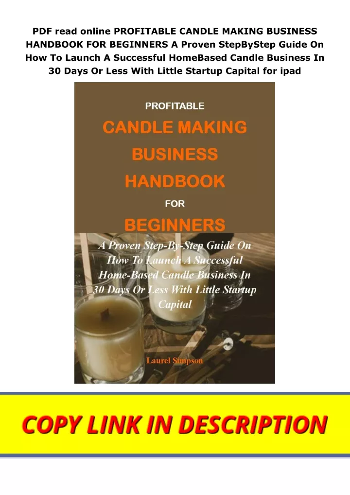 pdf read online profitable candle making business