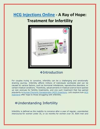 HCG Injections Online - Treatment For Infertility