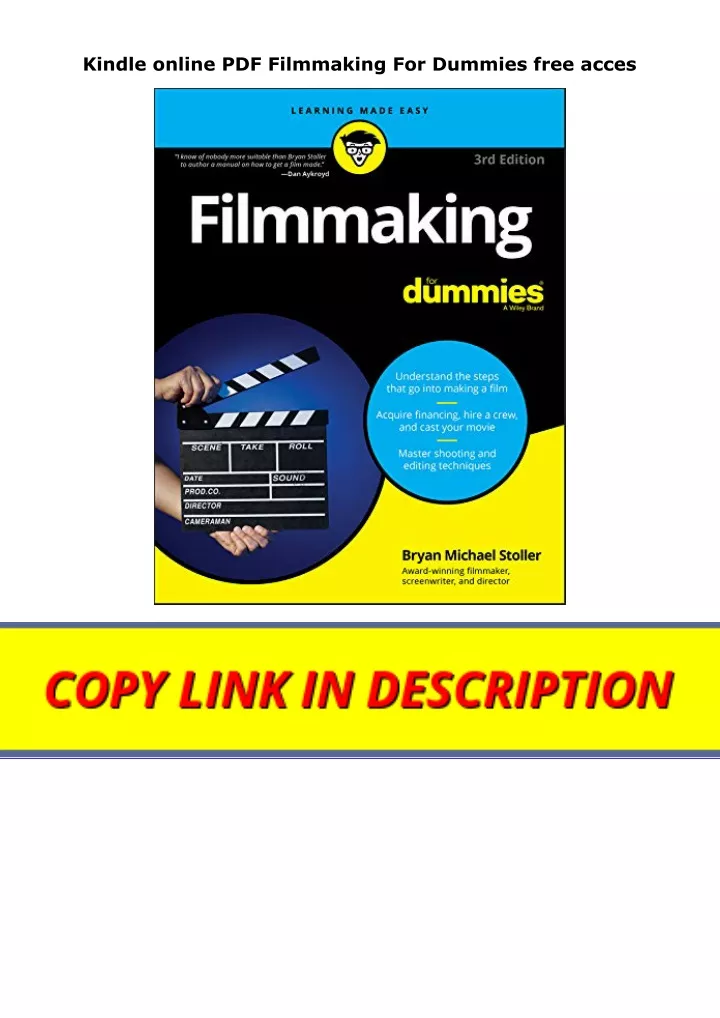 kindle online pdf filmmaking for dummies free