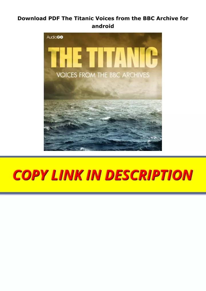 download pdf the titanic voices from