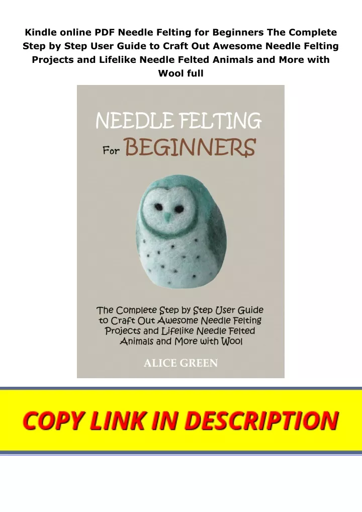 kindle online pdf needle felting for beginners