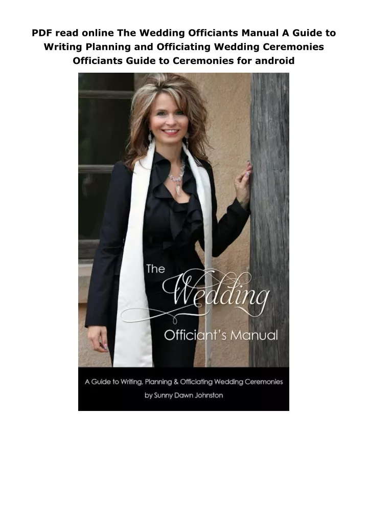 pdf read online the wedding officiants manual