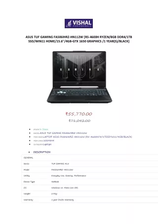 asus tuf gaming fa506ihrz hn112w r5 4600h ryzen