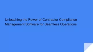 Contractor Compliance Management software