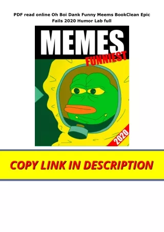 PDF read online Oh Boi Dank Funny Meems BookClean Epic Fails 2020 Humor Lab full