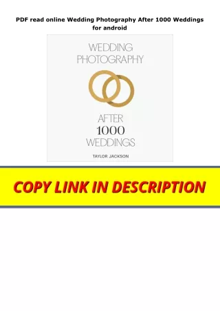 PDF read online Wedding Photography After 1000 Weddings for android