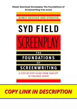 Ebook download Screenplay The Foundations of Screenwriting free acces