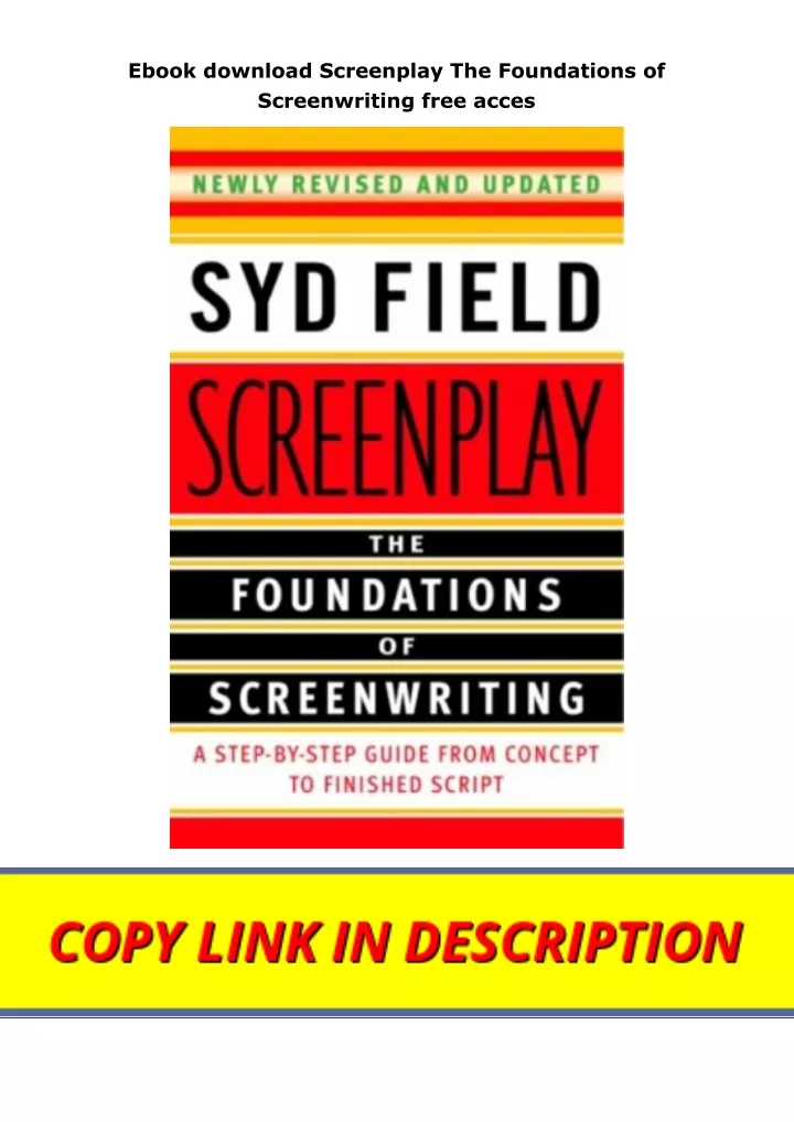 ebook download screenplay the foundations