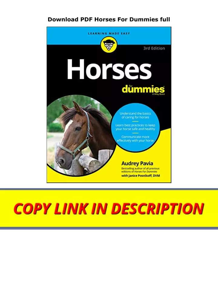 download pdf horses for dummies full