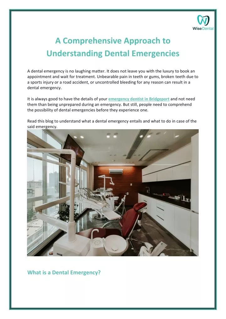 a comprehensive approach to understanding dental