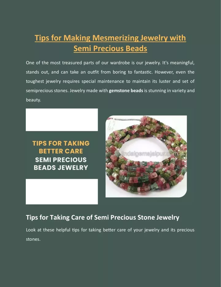 tips for making mesmerizing jewelry with semi