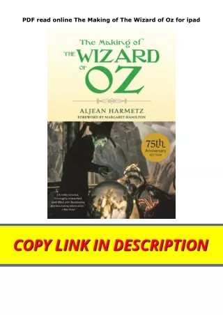 PDF read online The Making of The Wizard of Oz for ipad