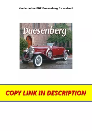 Kindle online PDF Duesenberg for android