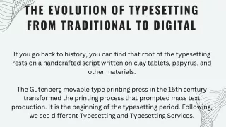 The Evolution of Typesetting