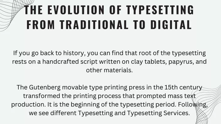 the evolution of typesetting from traditional