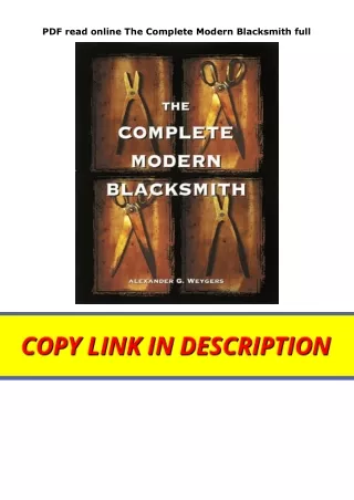 PDF read online The Complete Modern Blacksmith full