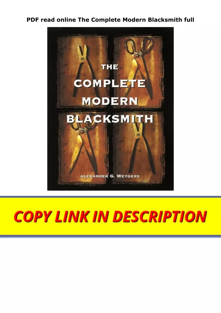 pdf read online the complete modern blacksmith