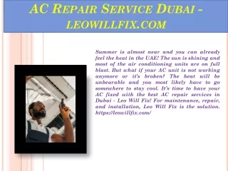 AC Repair Service Dubai - leowillfix.com