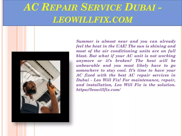 ac repair service dubai leowillfix com