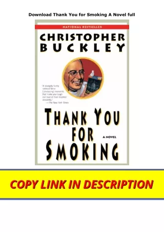 Download Thank You for Smoking A Novel full