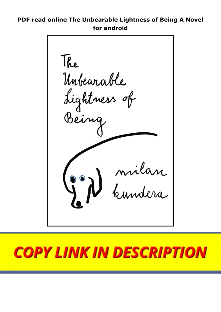 pdf read online the unbearable lightness of being