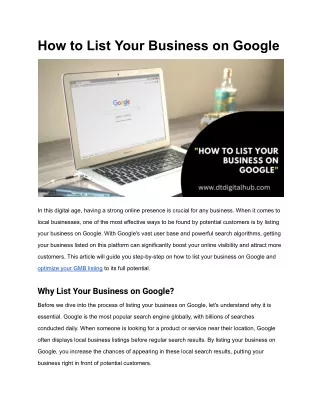 How to List Your Business on Google