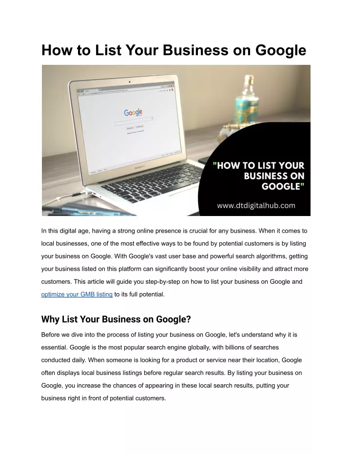 how to list your business on google