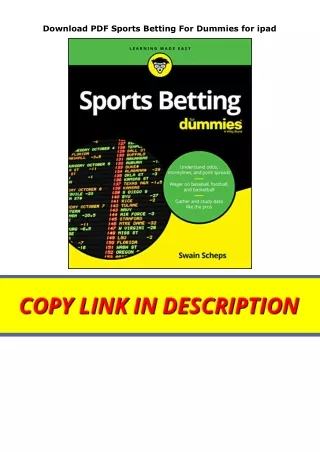 Download PDF Sports Betting For Dummies for ipad