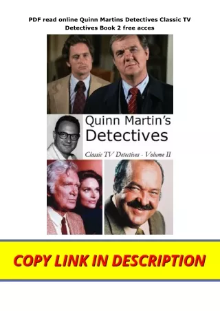 PDF read online Quinn Martins Detectives Classic TV Detectives Book 2 free acces
