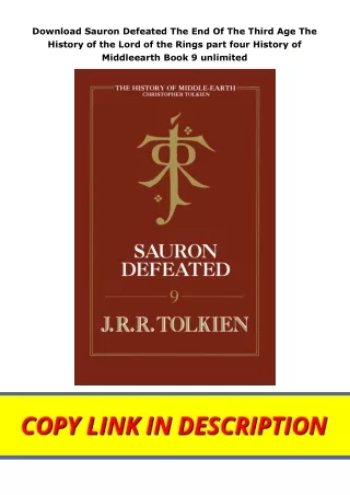 Download Sauron Defeated The End Of The Third Age The History of the Lord of the Rings part four History of Middleearth