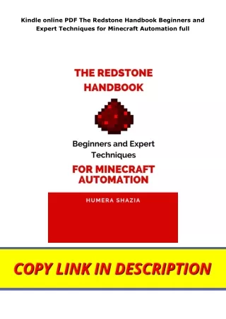 Kindle online PDF The Redstone Handbook Beginners and Expert Techniques for Minecraft Automation full