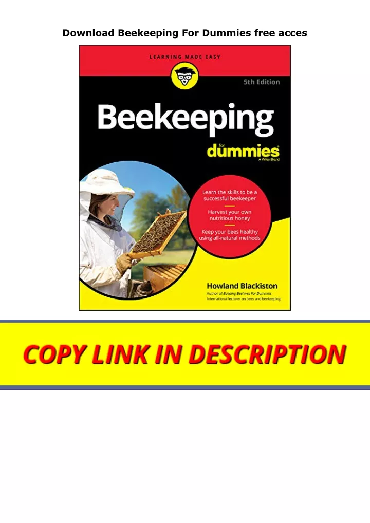 download beekeeping for dummies free acces